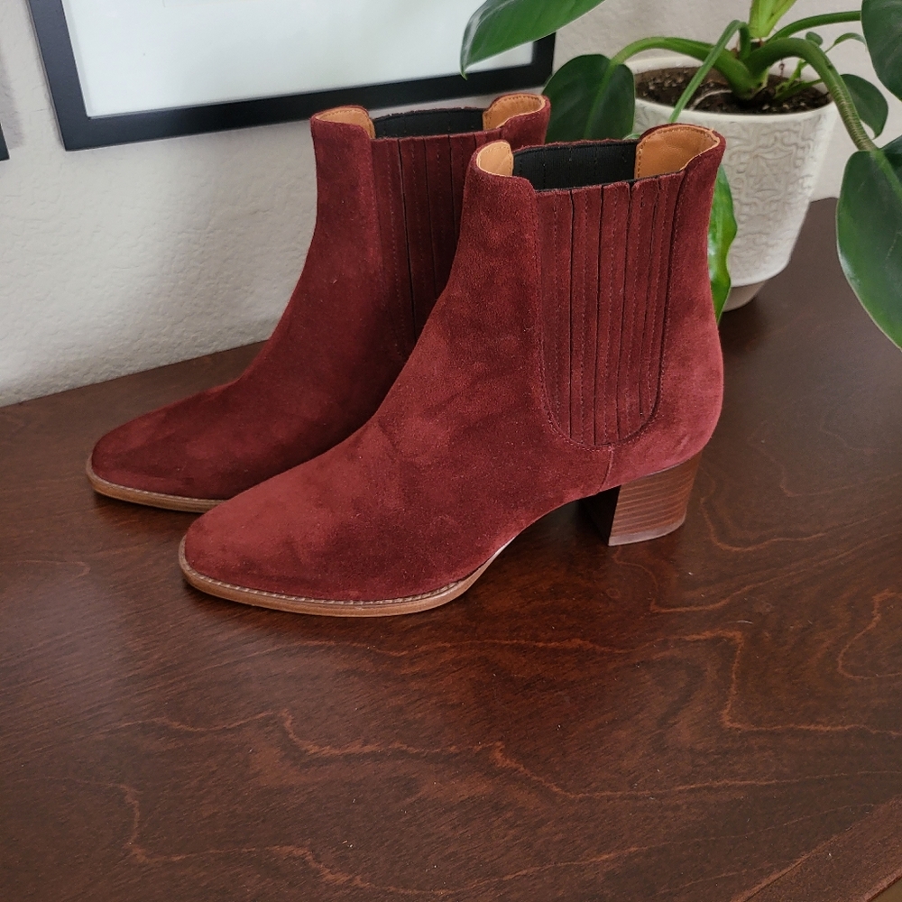 Sezane Jules suede burgundy boots 38/7